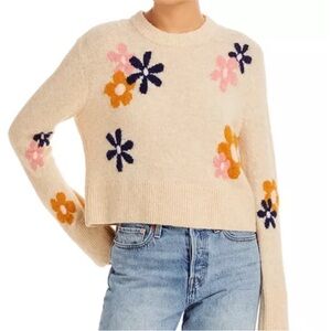 Rails Anise Cream Sweater with Floral Design